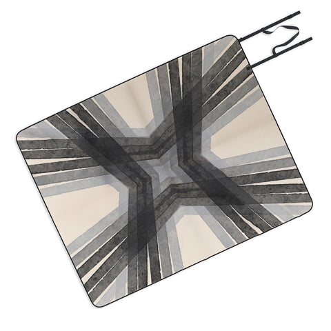 Sewzinski Modern Lines Grays Picnic Blanket