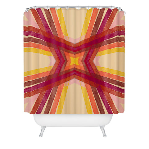 Sewzinski Modern Lines Warm Tones Shower Curtain