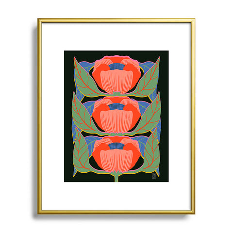 Sewzinski Modern Poppies Metal Framed Art Print