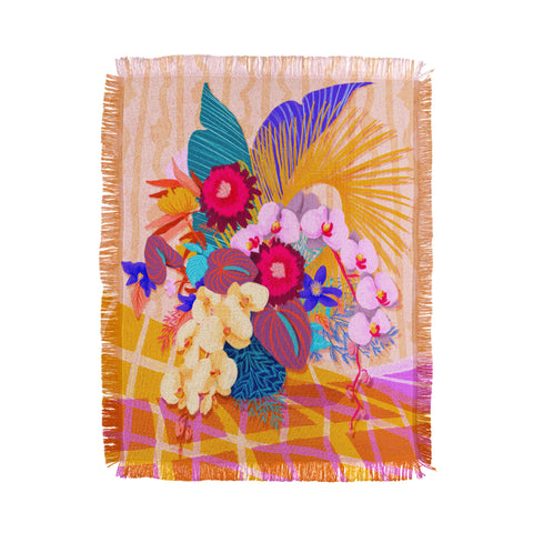 Sewzinski Modern Tropical Bouquet Throw Blanket
