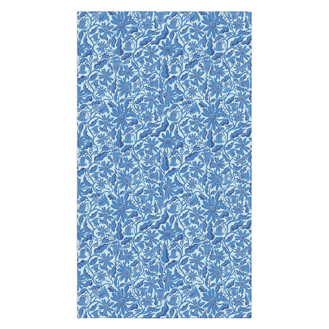 Sewzinski Monochrome Florals Blue Tablecloth