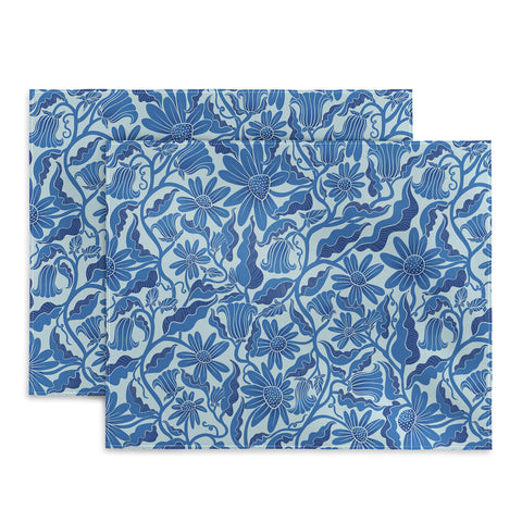 Sewzinski Monochrome Florals Blue Placemat