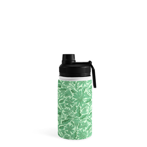 Sewzinski Monochrome Florals Green Water Bottle