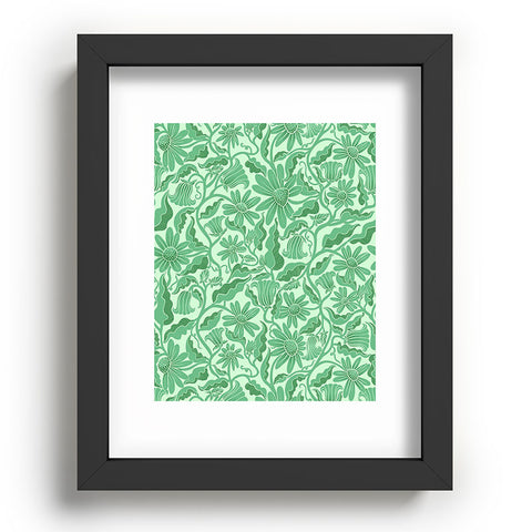 Sewzinski Monochrome Florals Green Recessed Framing Rectangle