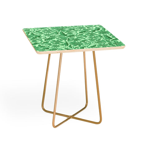 Sewzinski Monochrome Florals Green Side Table