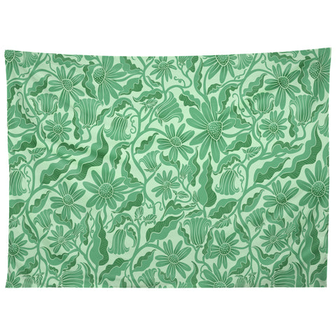 Sewzinski Monochrome Florals Green Tapestry
