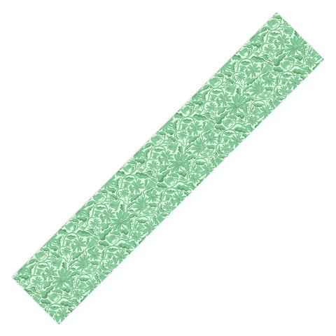 Sewzinski Monochrome Florals Green Table Runner
