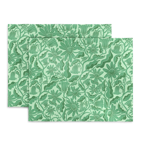 Sewzinski Monochrome Florals Green Placemat