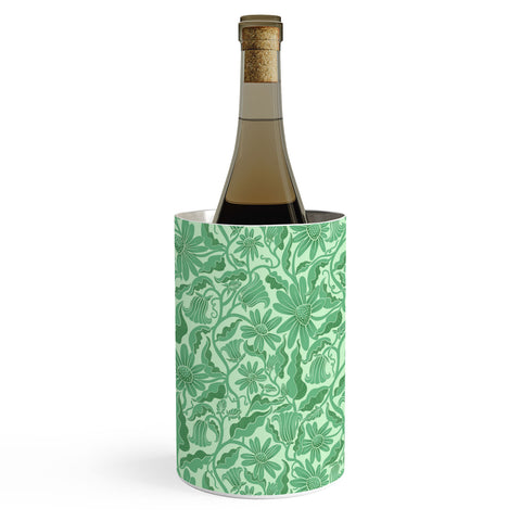 Sewzinski Monochrome Florals Green Wine Chiller