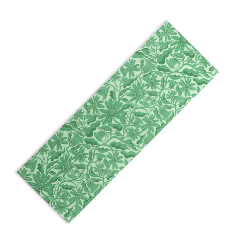 Sewzinski Monochrome Florals Green Yoga Mat