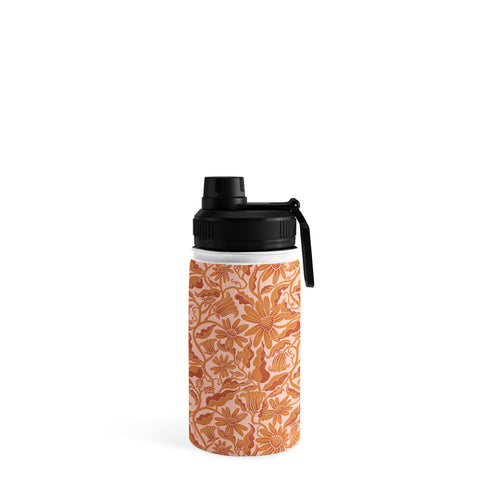 Sewzinski Monochrome Florals Orange Water Bottle