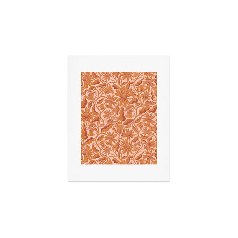 Sewzinski Monochrome Florals Orange Art Print