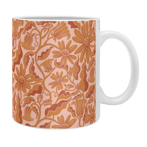Sewzinski Monochrome Florals Orange Coffee Mug
