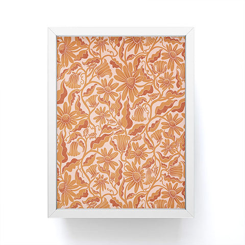 Sewzinski Monochrome Florals Orange Framed Mini Art Print