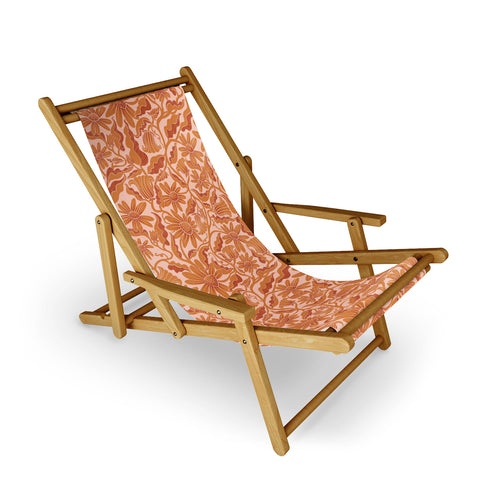 Sewzinski Monochrome Florals Orange Sling Chair