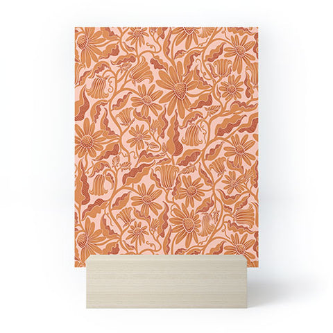 Sewzinski Monochrome Florals Orange Mini Art Print
