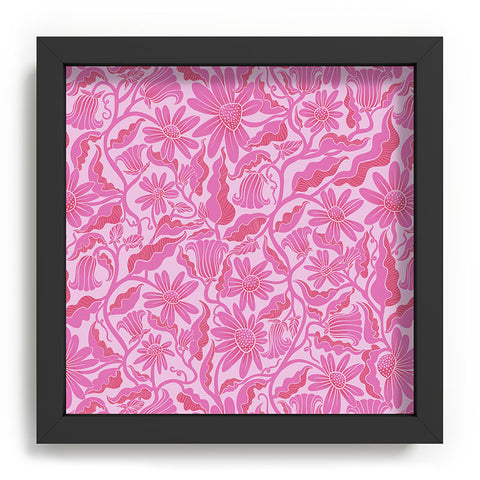 Sewzinski Monochrome Florals Pink Recessed Framing Square
