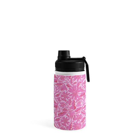 Sewzinski Monochrome Florals Pink Water Bottle