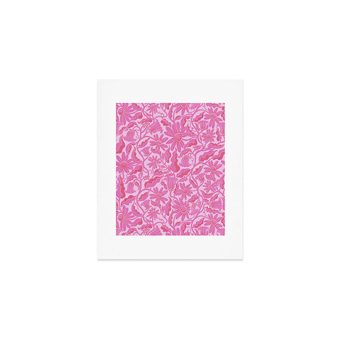 Sewzinski Monochrome Florals Pink Art Print