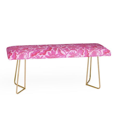 Sewzinski Monochrome Florals Pink Bench