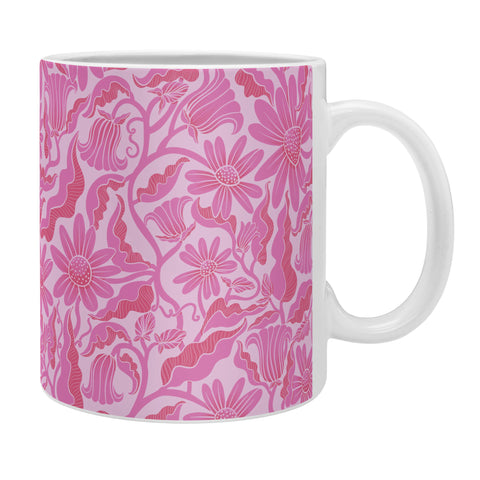 Sewzinski Monochrome Florals Pink Coffee Mug
