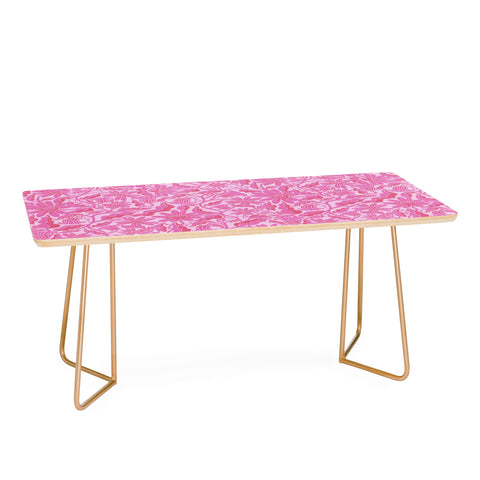 Sewzinski Monochrome Florals Pink Coffee Table