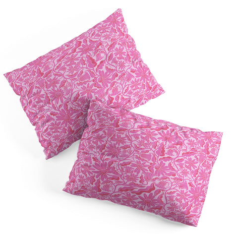 Sewzinski Monochrome Florals Pink Pillow Shams