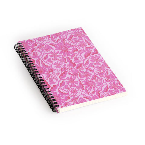 Sewzinski Monochrome Florals Pink Spiral Notebook