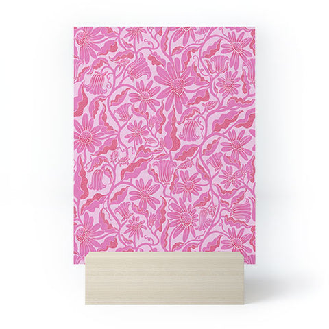 Sewzinski Monochrome Florals Pink Mini Art Print