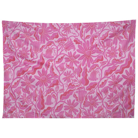 Sewzinski Monochrome Florals Pink Tapestry