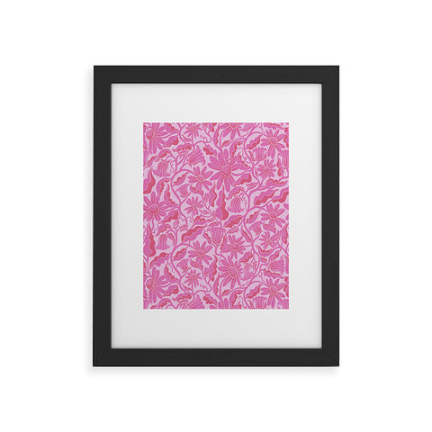 Sewzinski Monochrome Florals Pink Framed Art Print