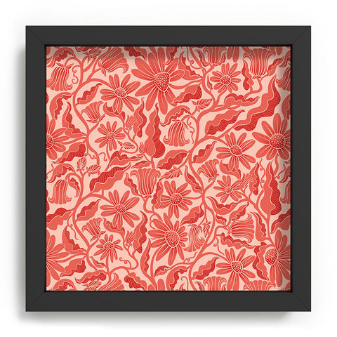 Sewzinski Monochrome Florals Red Recessed Framing Square