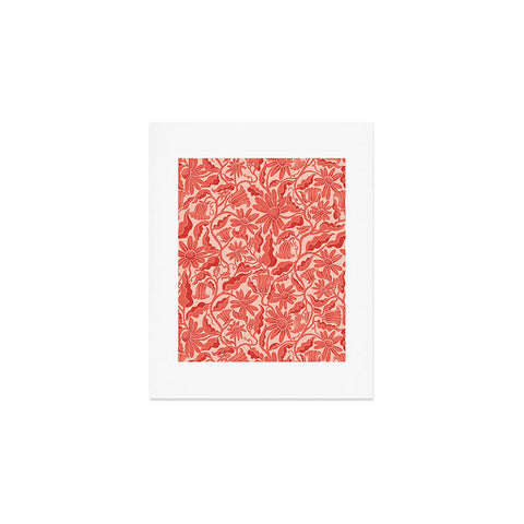 Sewzinski Monochrome Florals Red Art Print