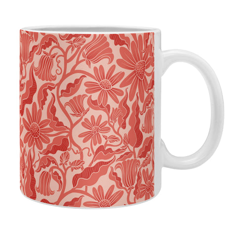 Sewzinski Monochrome Florals Red Coffee Mug