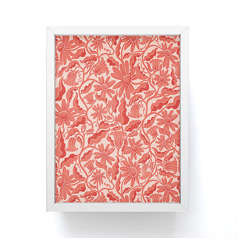 Sewzinski Monochrome Florals Red Framed Mini Art Print