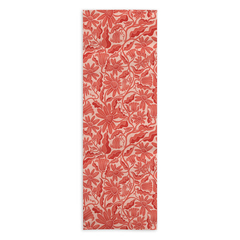 Sewzinski Monochrome Florals Red Yoga Towel