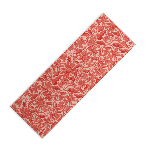 Sewzinski Monochrome Florals Red Yoga Mat