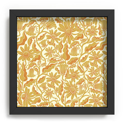 Sewzinski Monochrome Florals Yellow Recessed Framing Square