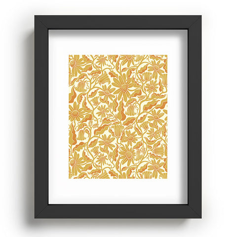 Sewzinski Monochrome Florals Yellow Recessed Framing Rectangle