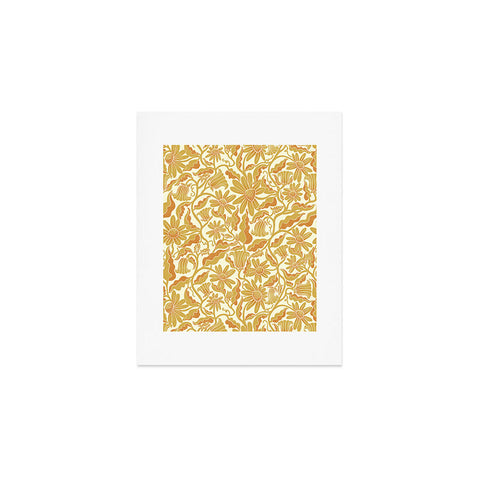 Sewzinski Monochrome Florals Yellow Art Print