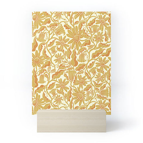 Sewzinski Monochrome Florals Yellow Mini Art Print