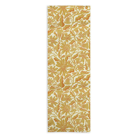 Sewzinski Monochrome Florals Yellow Yoga Towel