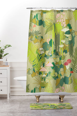 Sewzinski Mossy Forest Floor Shower Curtain And Mat