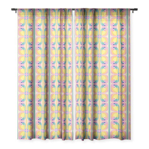 Sewzinski New Bloom Pattern Sheer Window Curtain