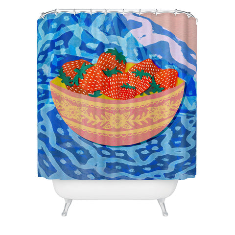 Sewzinski New Strawberries Shower Curtain