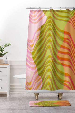 Sewzinski New Topography Shower Curtain And Mat