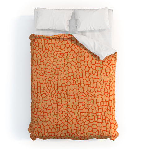 Sewzinski Orange Lizard Print Comforter