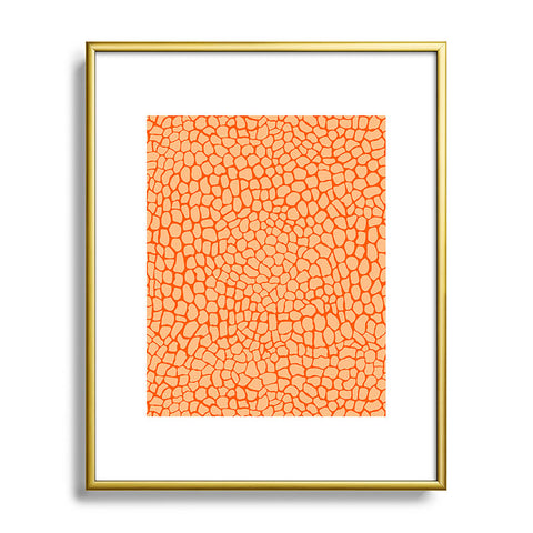 Sewzinski Orange Lizard Print Metal Framed Art Print