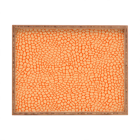 Sewzinski Orange Lizard Print Rectangular Tray