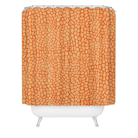 Sewzinski Orange Lizard Print Shower Curtain